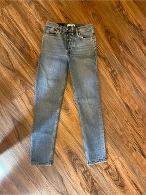 Re/Done Skinny High-Rise Jeans - Light Blue Wash